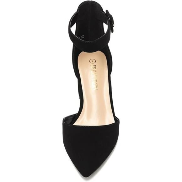 New In Box Womens Pointed Toe Low Chunky Heels Pump Shoes - Picture 3 of 7